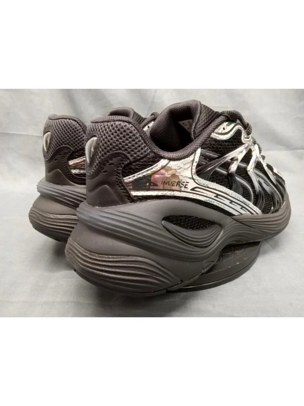 Puma Inverse Dimension PS Sneakers Mesh Black/Silver Kids Size 3c NEW NO BOX!